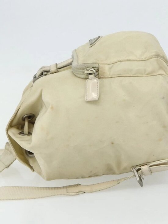 PRADA Backpack Nylon Ivory Silver Auth 175828 main image 9